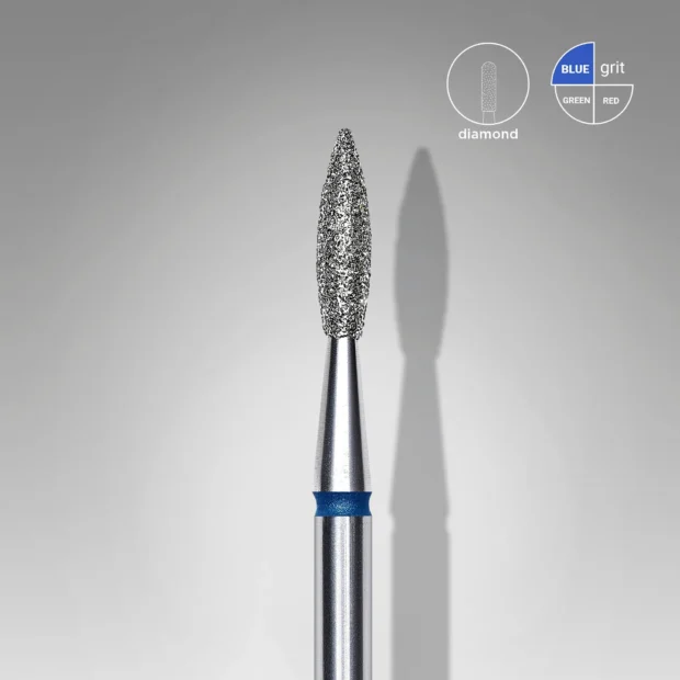 Frez diamentowy płomyk niebieski EXPERT średnica 2,1 mm / część robocza 8 mm FA10B021/8