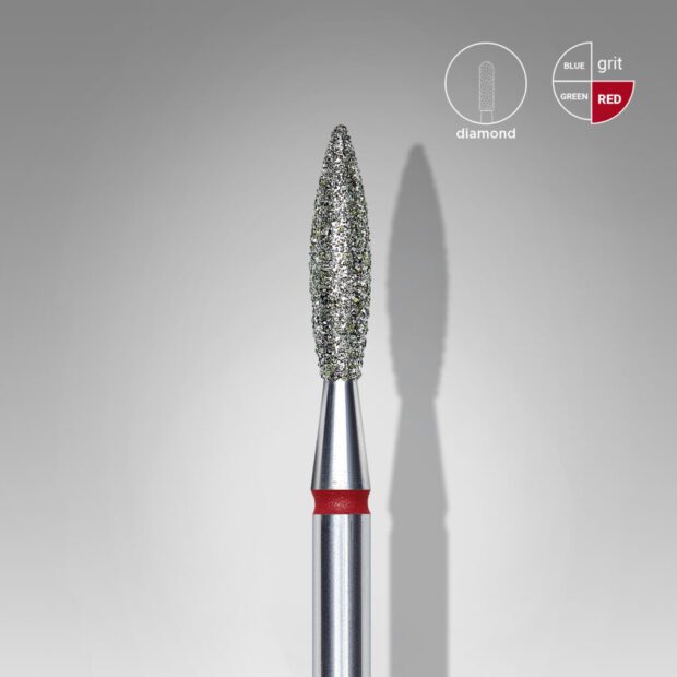 Frez diamentowy płomyk czerwony EXPERT średnica 2,3 mm / część robocza 10 mm FA10R023/10