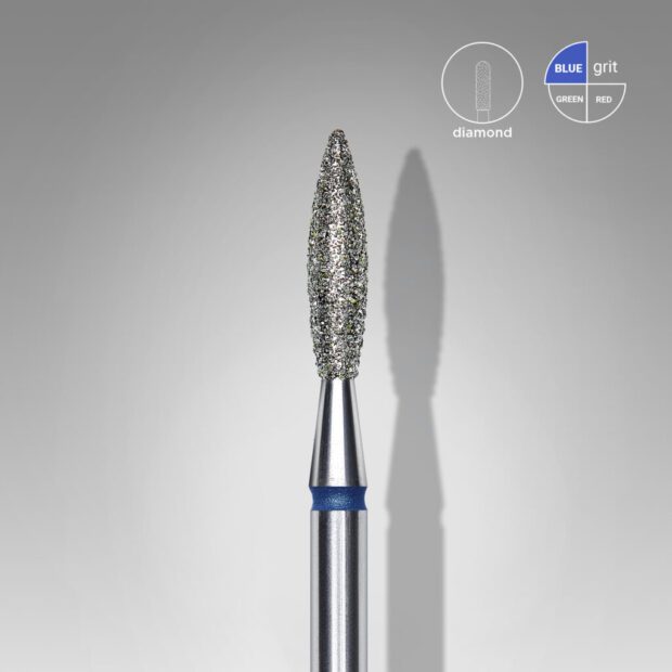 Frez diamentowy płomyk niebieski EXPERT średnica 2,3 mm / część robocza 10 mm FA10B023/10