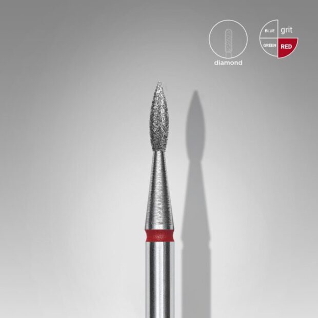 Staleks frez diamentowy płomień ostry czerwony FA11R018/8